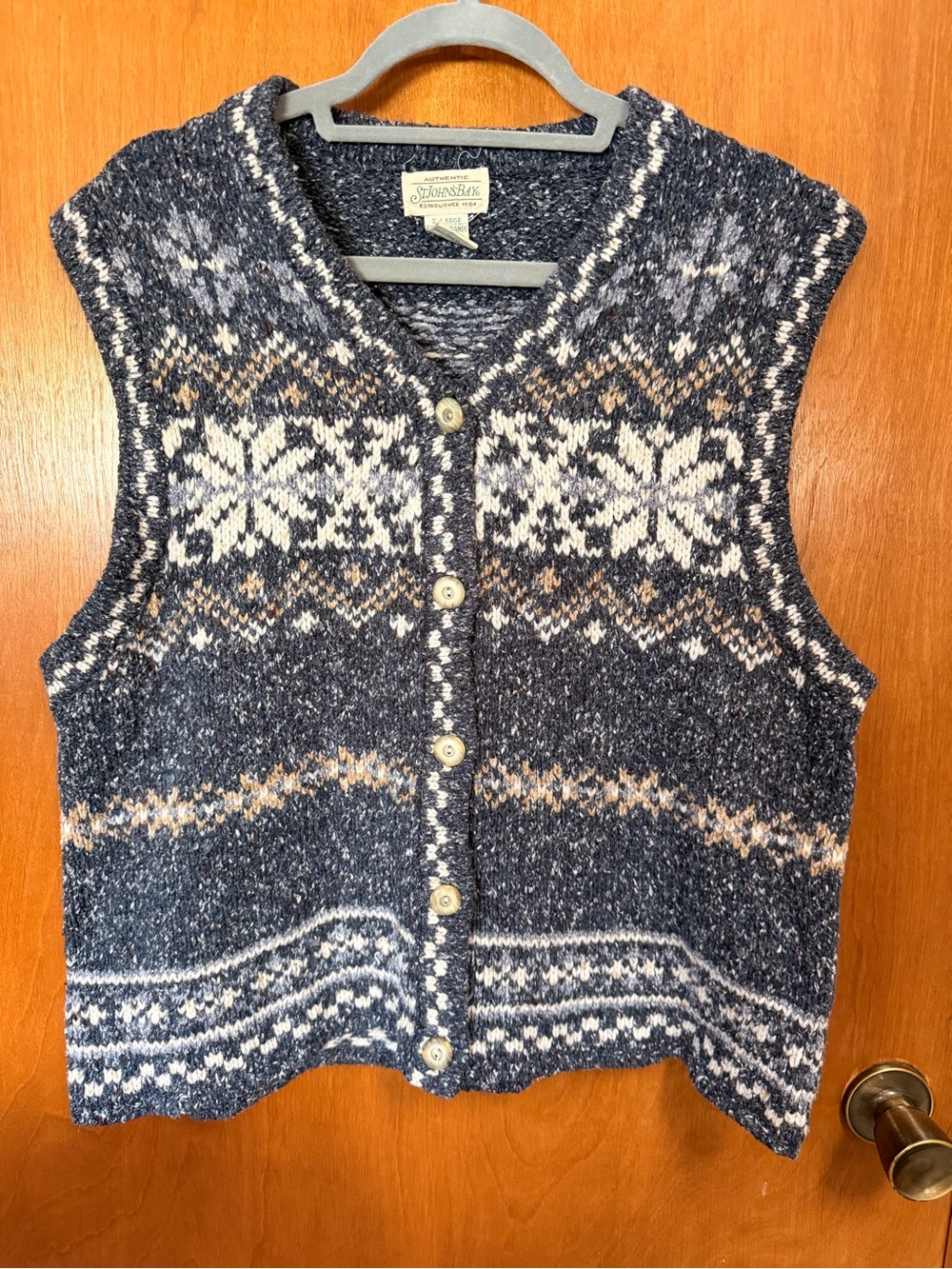 Vintage 90s St. John’s Bay Fair Isle Wool Mohair Sweater Vest XL